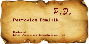 Petrovics Dominik névjegykártya