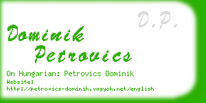 dominik petrovics business card